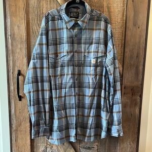 Carhartt Blue and Black Casual Button Down Shirt